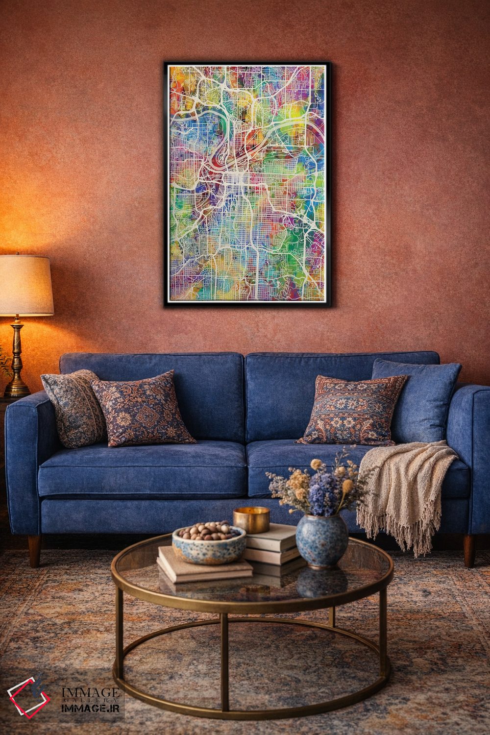تابلو دکوراتیو نقشه شهری کانزاس سیتی، میزوری اثر مایکل تامپست - D5B