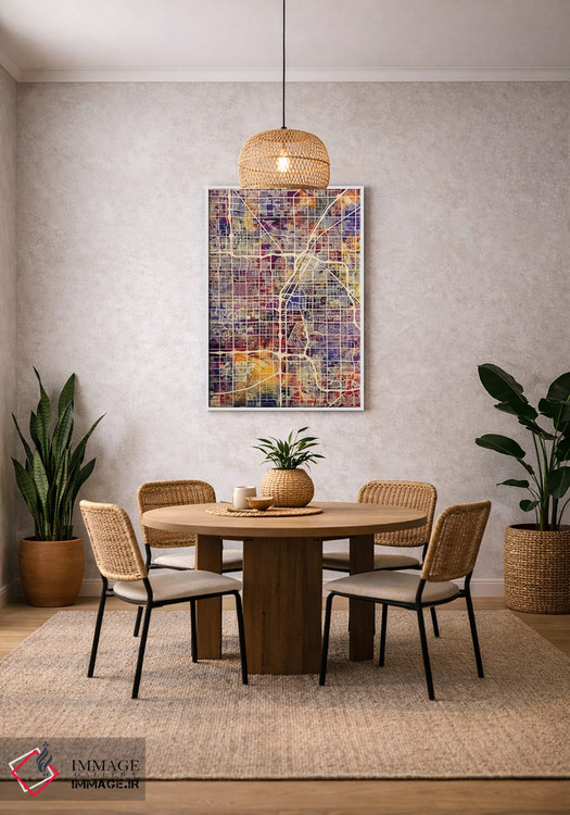 تابلو دکوراتیو نقشه خیابانی لاس وگاس اثر مایکل تامپست - D3W