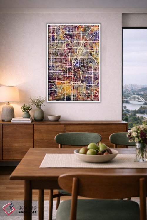 تابلو دکوراتیو نقشه خیابانی لاس وگاس اثر مایکل تامپست - D6W