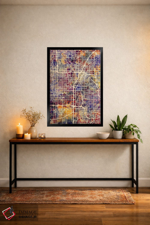 تابلو دکوراتیو نقشه خیابانی لاس وگاس اثر مایکل تامپست - D5B