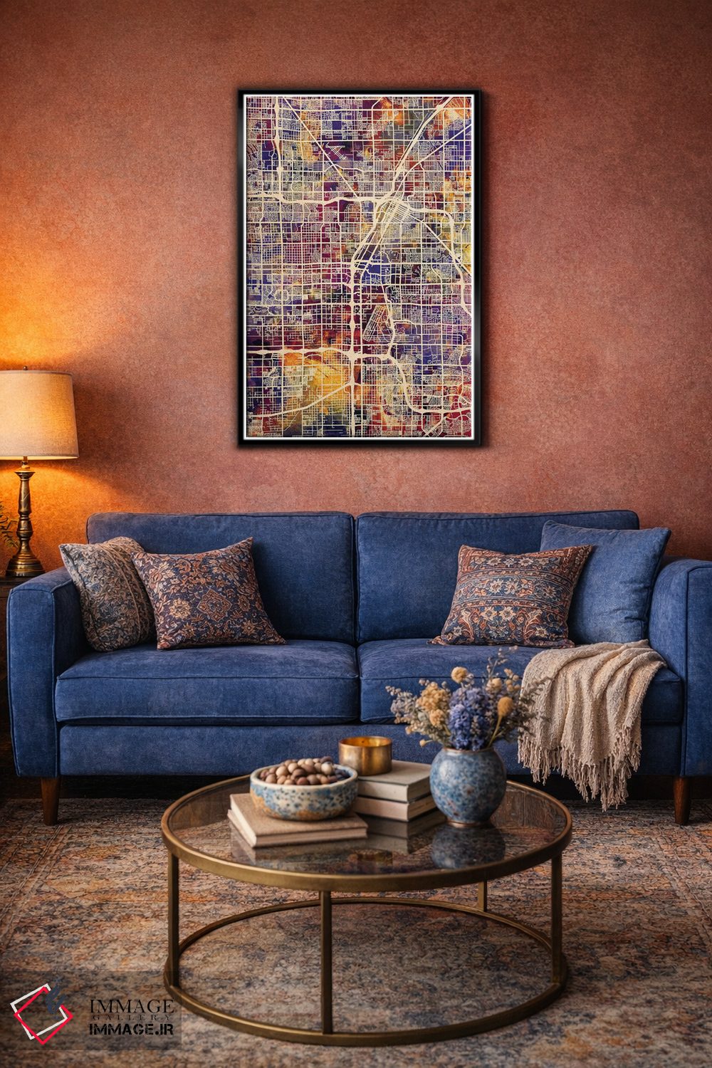 تابلو دکوراتیو نقشه خیابانی لاس وگاس اثر مایکل تامپست - D4B