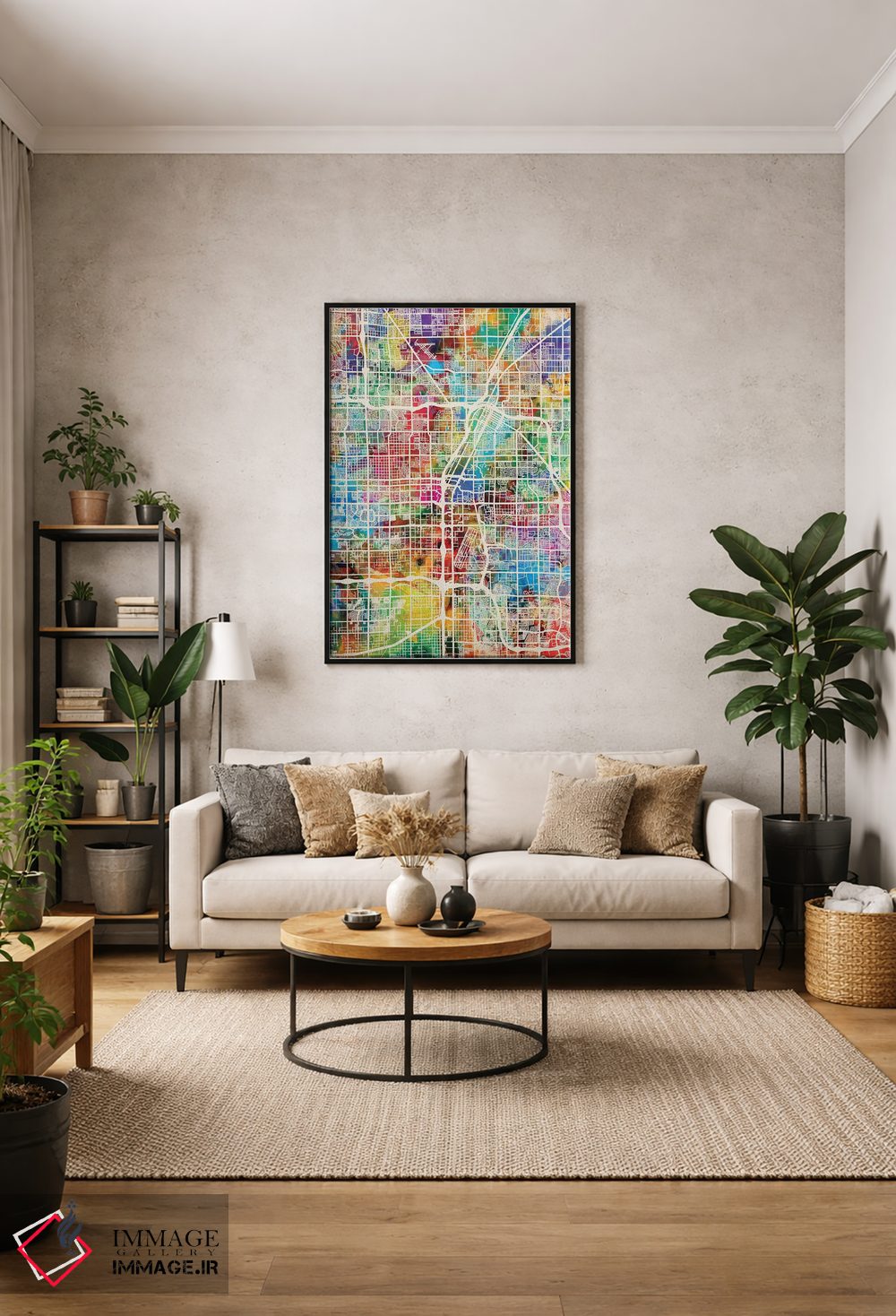 تابلو دکوراتیو نقشه خیابانی لاس وگاس اثر مایکل تامپست - D1B