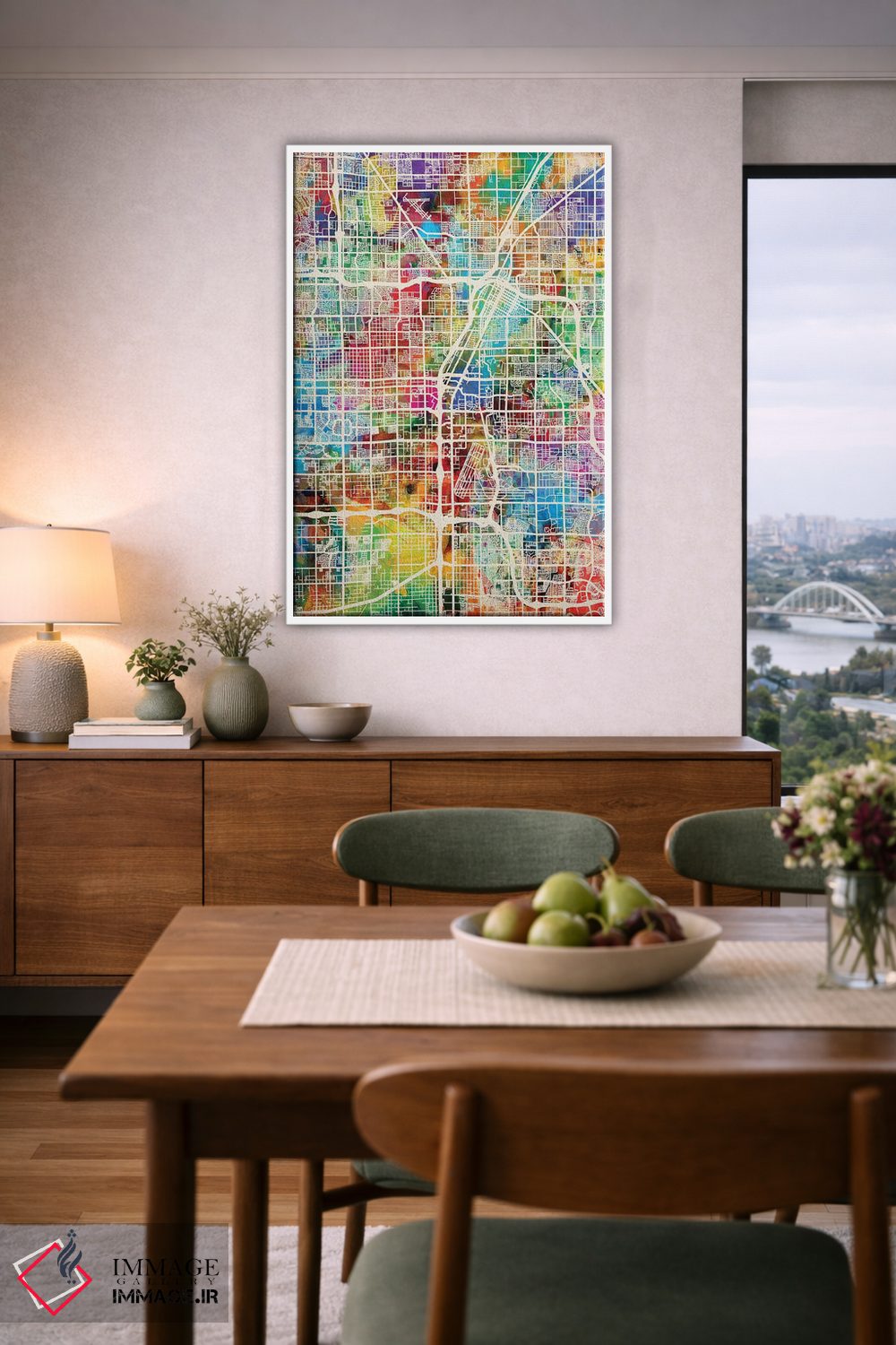 تابلو دکوراتیو نقشه خیابانی لاس وگاس اثر مایکل تامپست - D6W