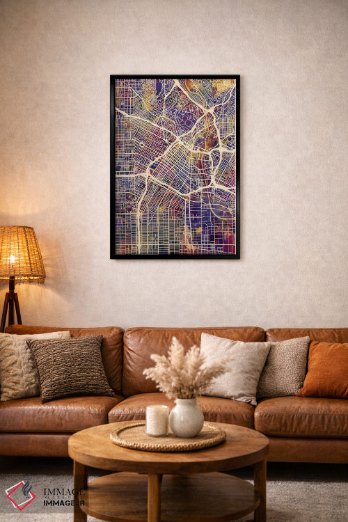 تابلو دکوراتیو نقشه خیابانی لس آنجلس اثر مایکل تامپست - D3B