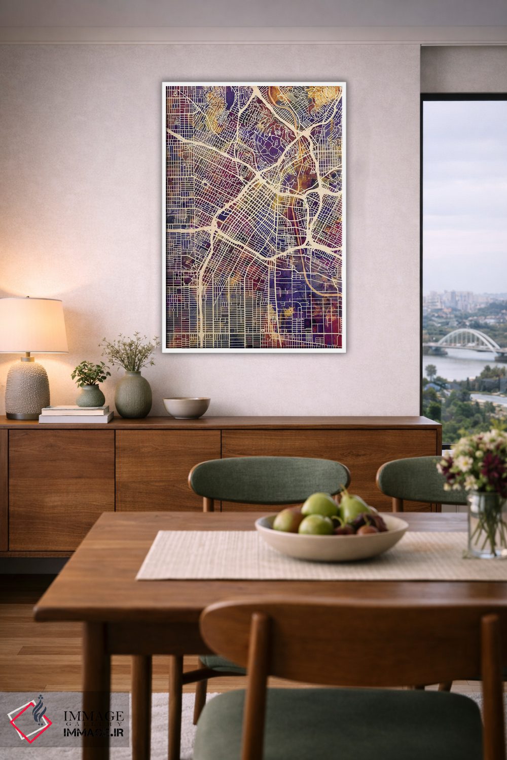 تابلو دکوراتیو نقشه خیابانی لس آنجلس اثر مایکل تامپست - D5W