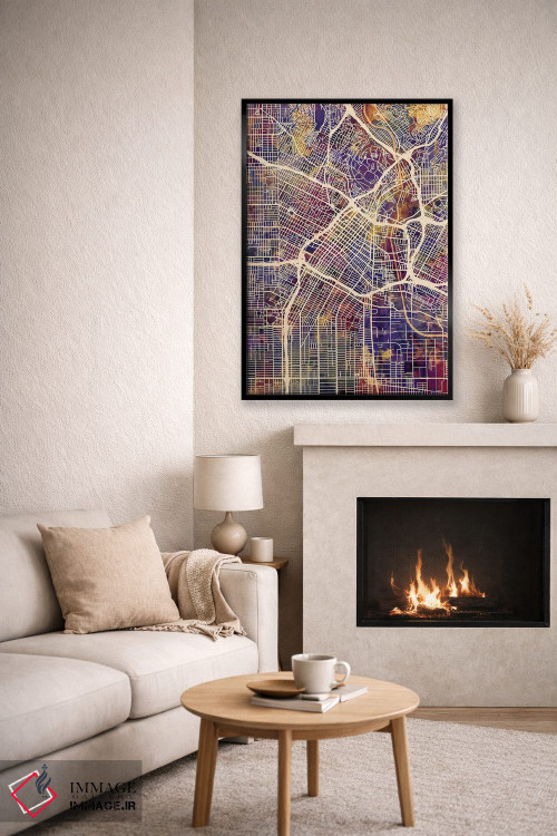 تابلو دکوراتیو نقشه خیابانی لس آنجلس اثر مایکل تامپست - D6B