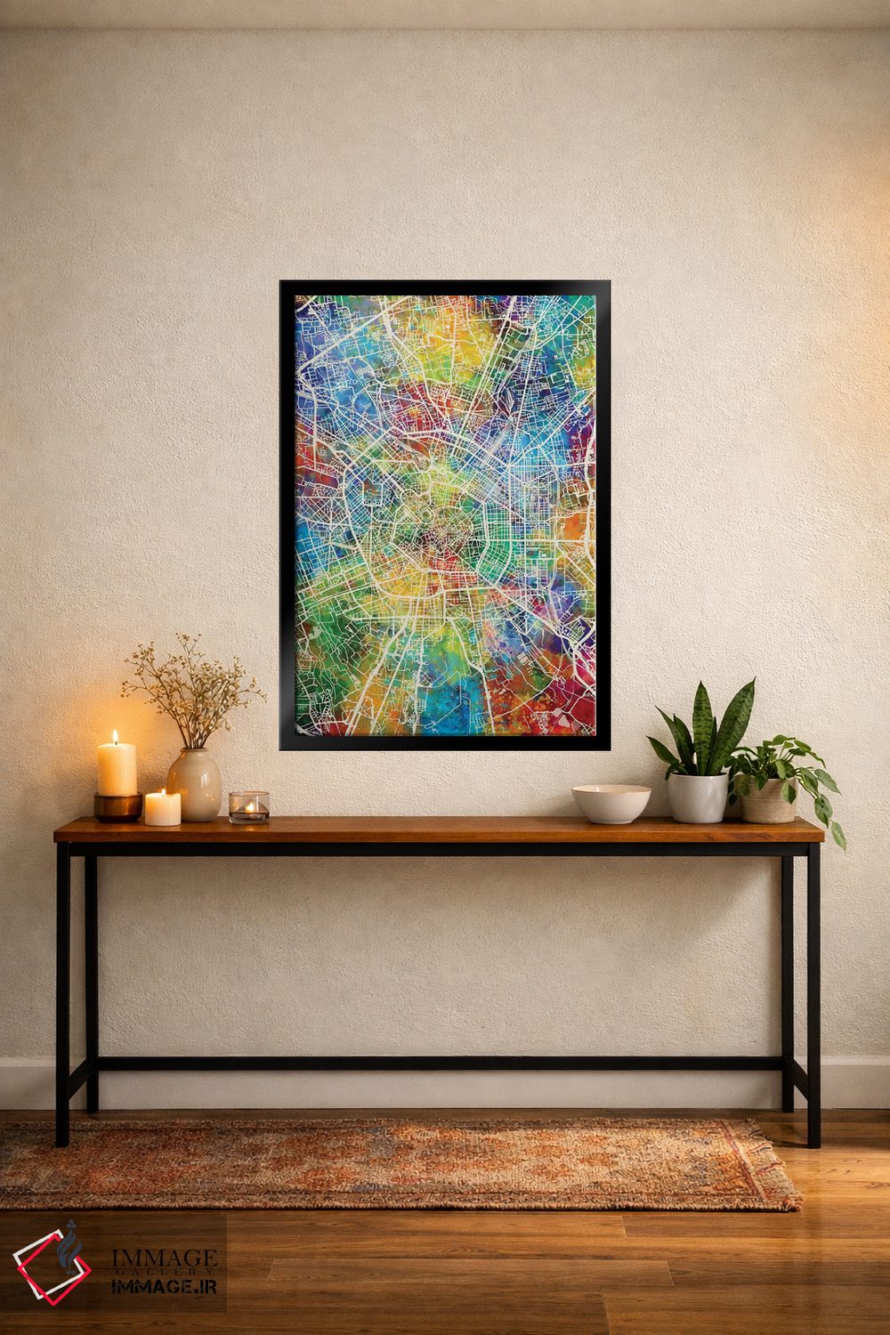 تابلو دکوراتیو نقشه شهری میلان، ایتالیا اثر مایکل تامپست - D4B