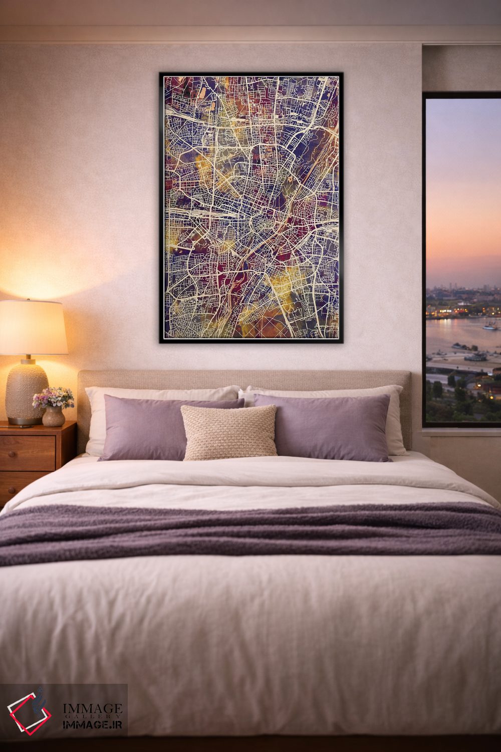 تابلو دکوراتیو نقشه شهر مونیخ آلمان II اثر مایکل تامپست - D5B