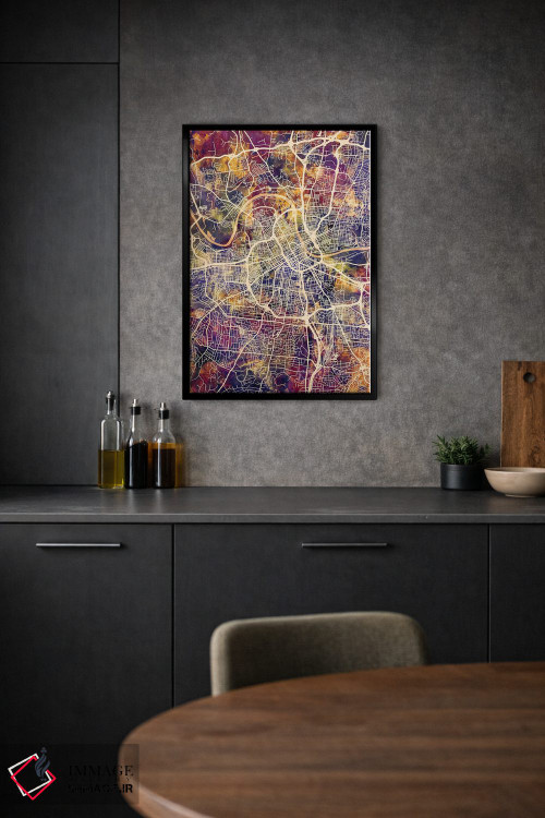 تابلو دکوراتیو نقشه شهر نشویل تنسی II اثر مایکل تامپست - D3B