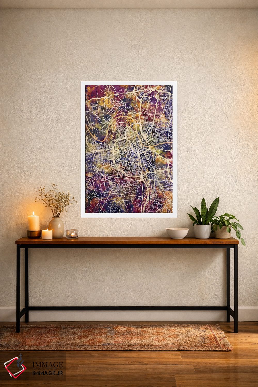 تابلو دکوراتیو نقشه شهر نشویل تنسی II اثر مایکل تامپست - D5W