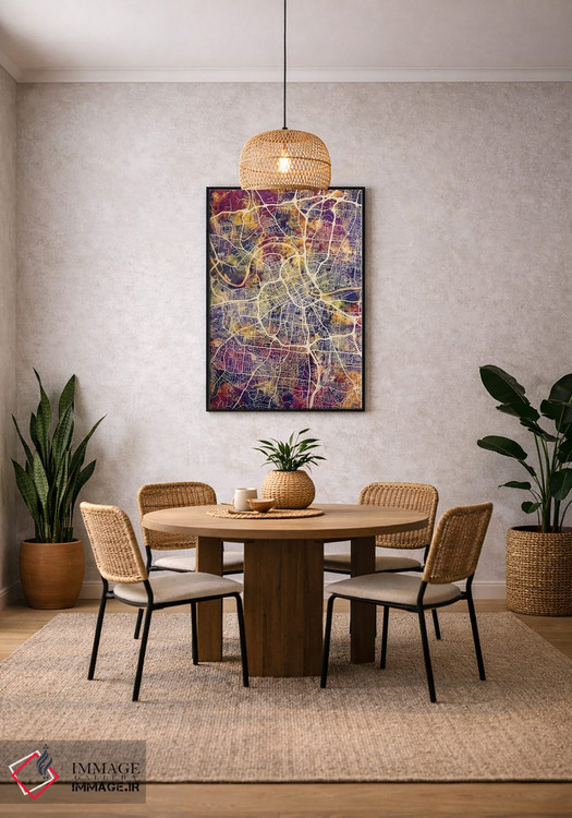 تابلو دکوراتیو نقشه شهر نشویل تنسی II اثر مایکل تامپست - D6B