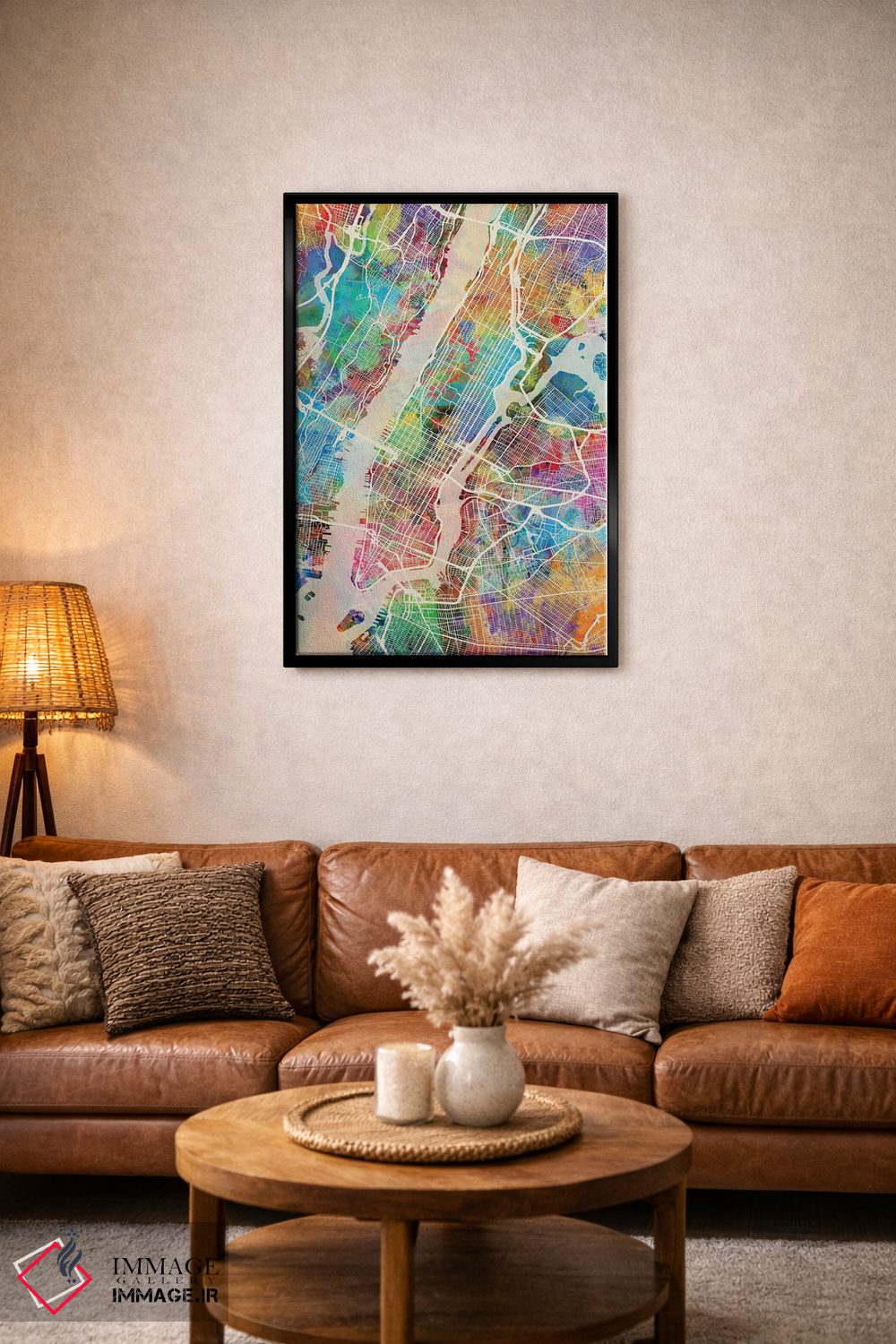 تابلو دکوراتیو نقشه خیابان های شهر نیویورک III اثر مایکل تامپست - D4B