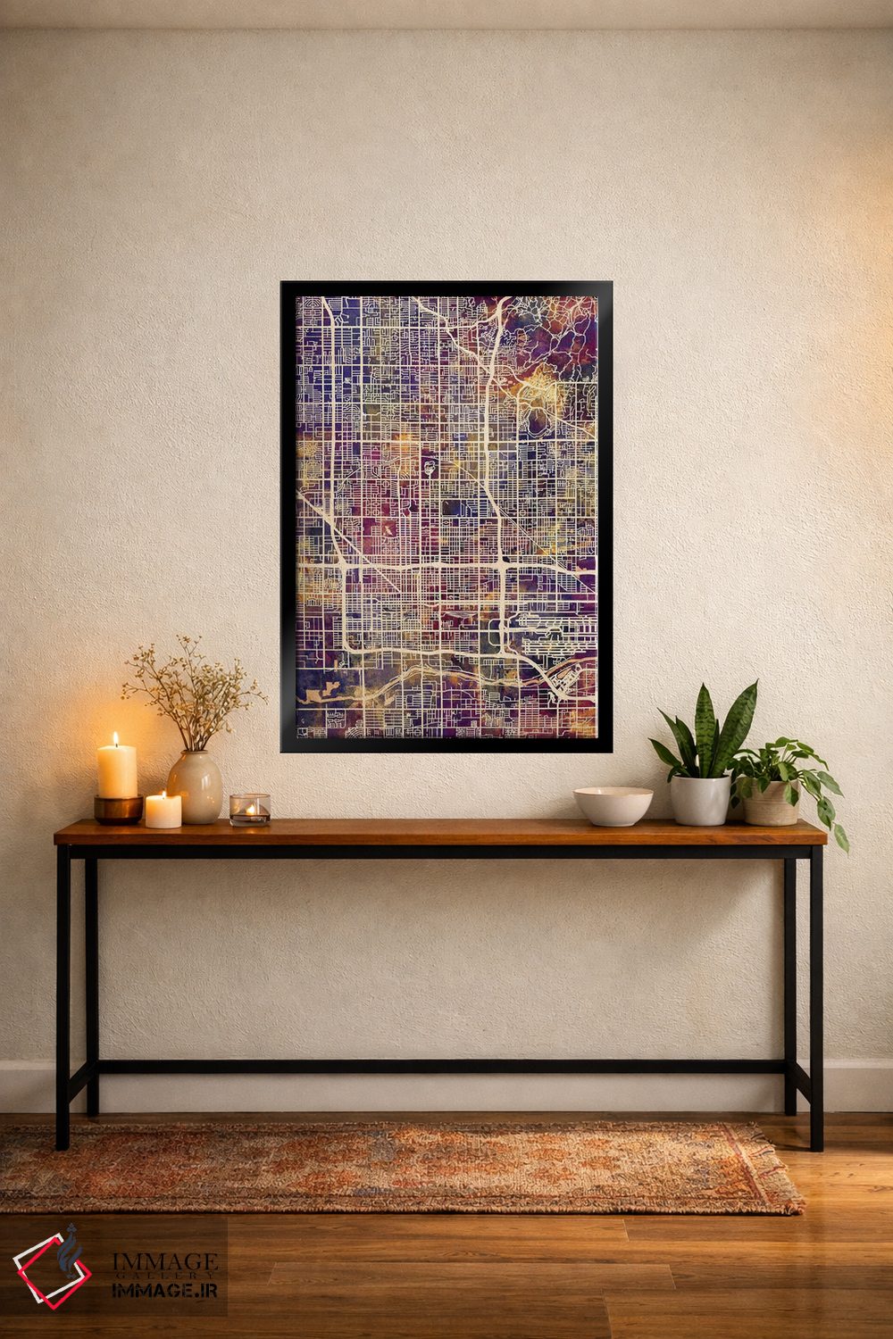 تابلو دکوراتیو نقشه شهر فونیکس آریزونا II اثر مایکل تامپست - D5B