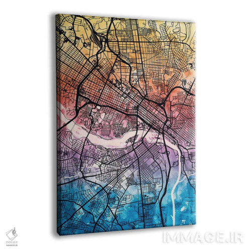 تابلو دکوراتیو نقشه شهر ریچموند ویرجینیا IV اثر مایکل تامپست - نمای پرسپکتیو محصول