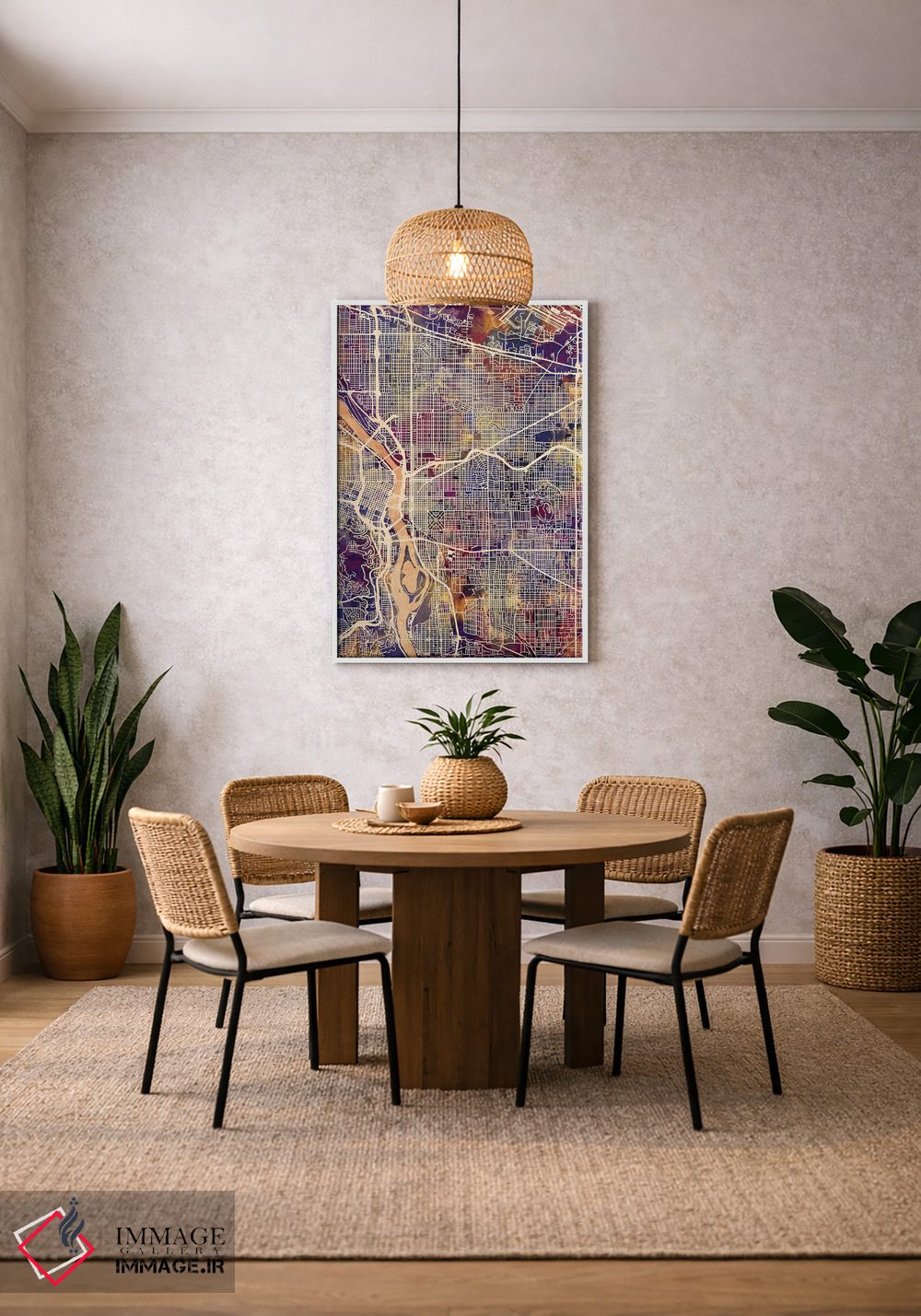 تابلو دکوراتیو نقشه شهر پورتلند اورگن II اثر مایکل تامپست - D3W