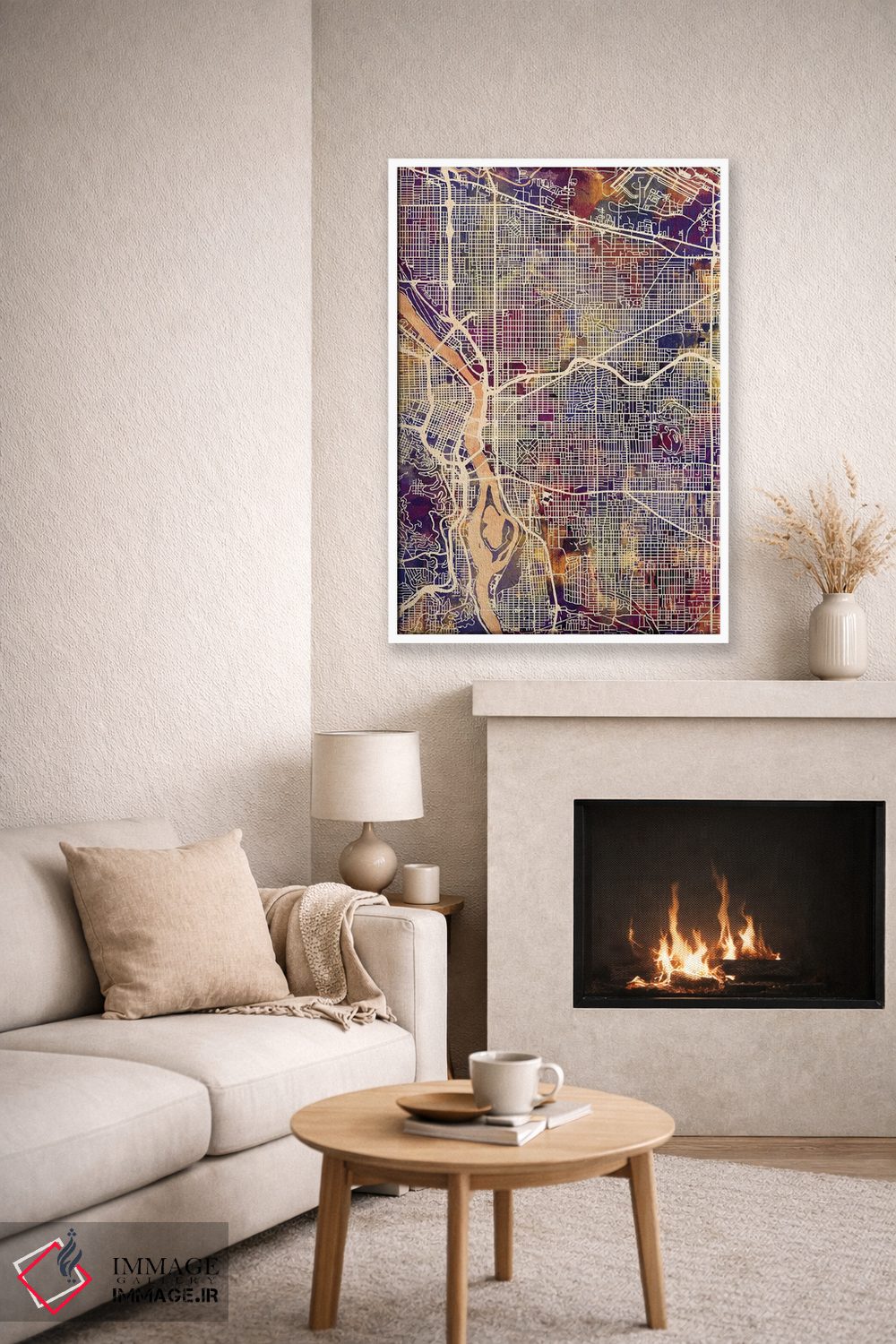 تابلو دکوراتیو نقشه شهر پورتلند اورگن II اثر مایکل تامپست - D6W