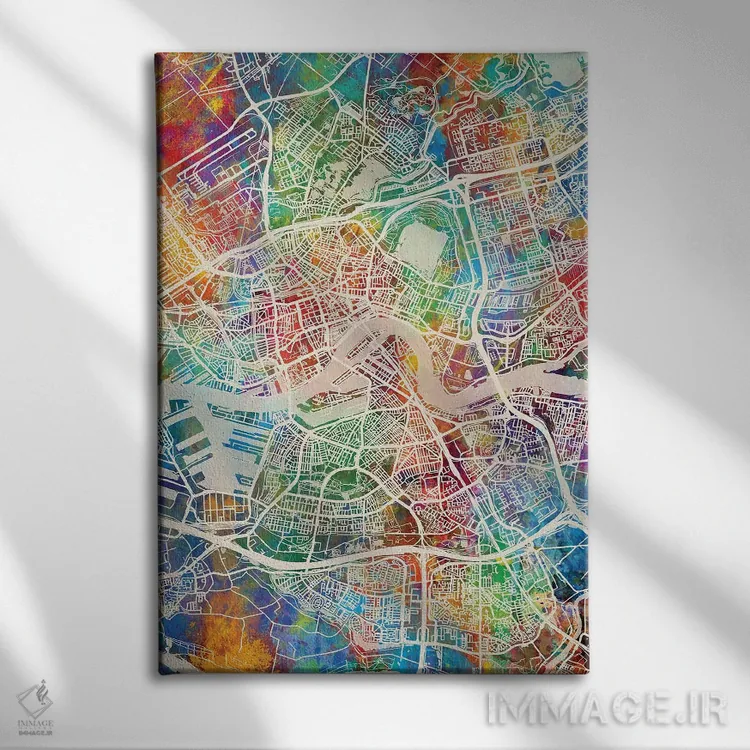 تابلو دکوراتیو نقشه شهر روتردام هلند I اثر مایکل تامپست - نمای روبهرو روی دیوار