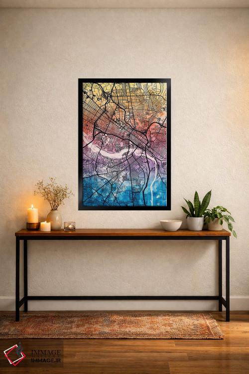 تابلو دکوراتیو نقشه شهر ریچموند ویرجینیا IV اثر مایکل تامپست - D5B