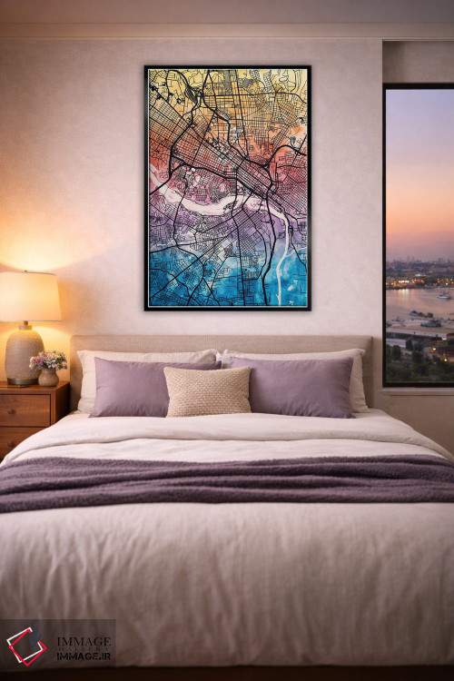 تابلو دکوراتیو نقشه شهر ریچموند ویرجینیا IV اثر مایکل تامپست - D6B