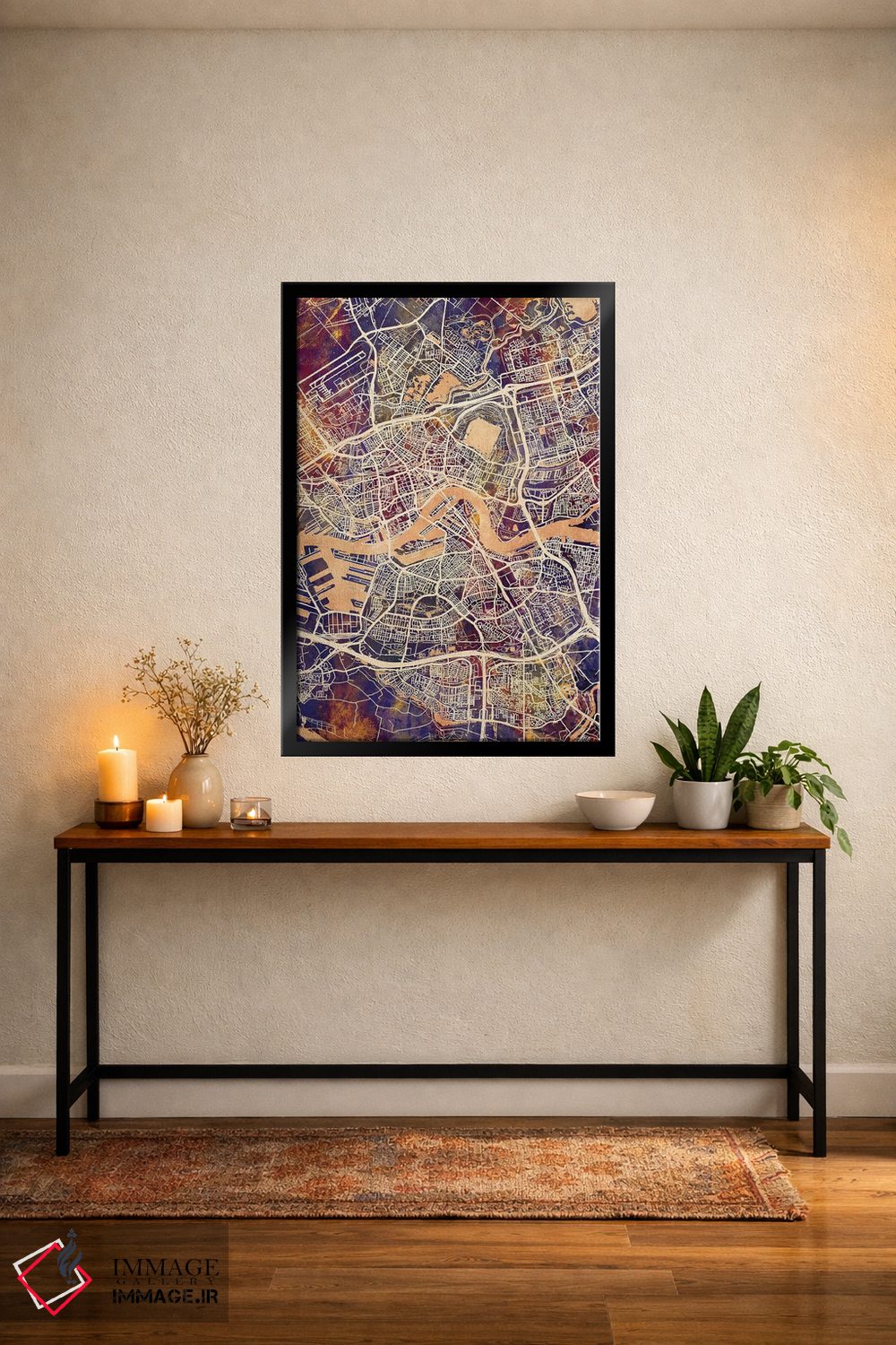 تابلو دکوراتیو نقشه شهر روتردام هلند II اثر مایکل تامپست - D4B