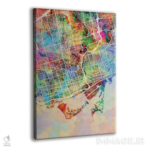 تابلو دکوراتیو نقشه خیابان های تورنتو I اثر مایکل تامپست - نمای پرسپکتیو محصول