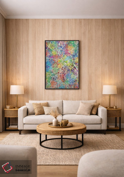 تابلو دکوراتیو نقشه شهر اشتوتگارت آلمان I اثر مایکل تامپست - D1B