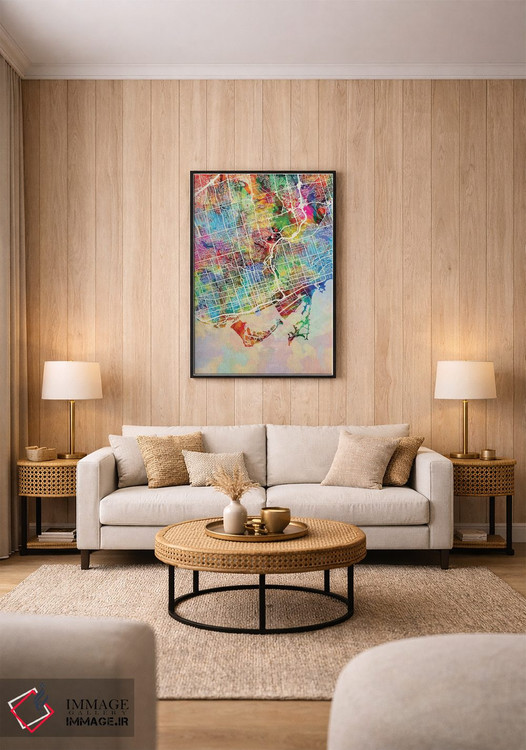 تابلو دکوراتیو نقشه خیابان های تورنتو I اثر مایکل تامپست - D1B