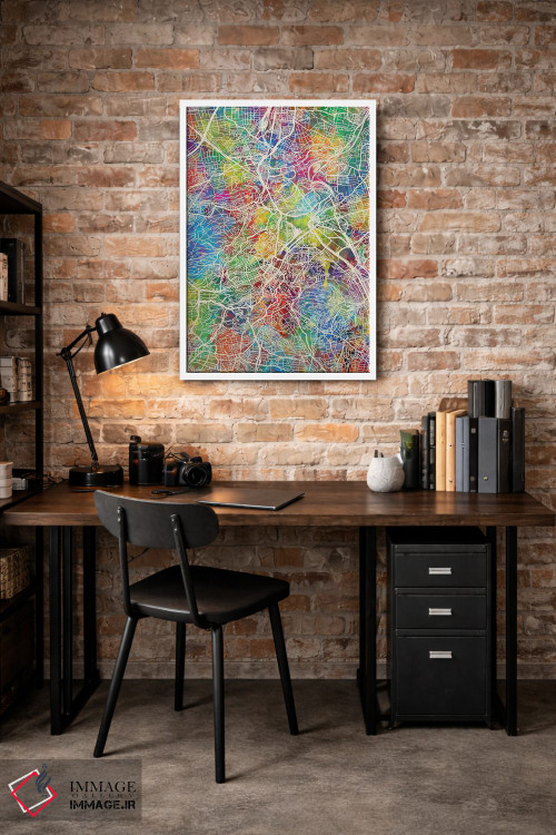 تابلو دکوراتیو نقشه شهر اشتوتگارت آلمان I اثر مایکل تامپست - D2W