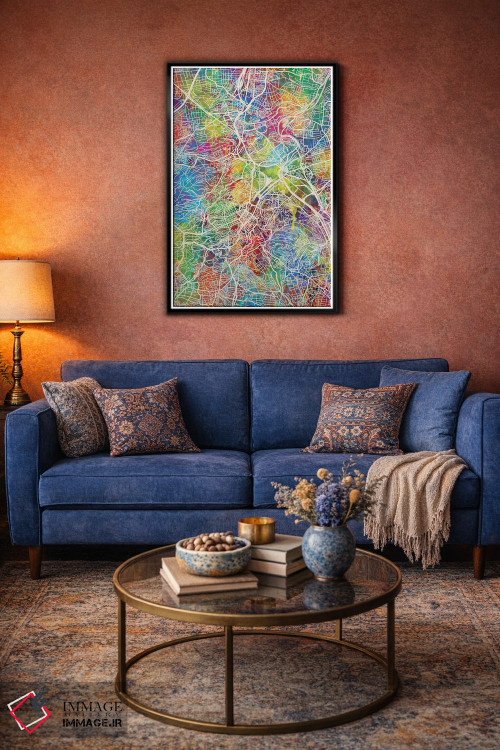 تابلو دکوراتیو نقشه شهر اشتوتگارت آلمان I اثر مایکل تامپست - D4B