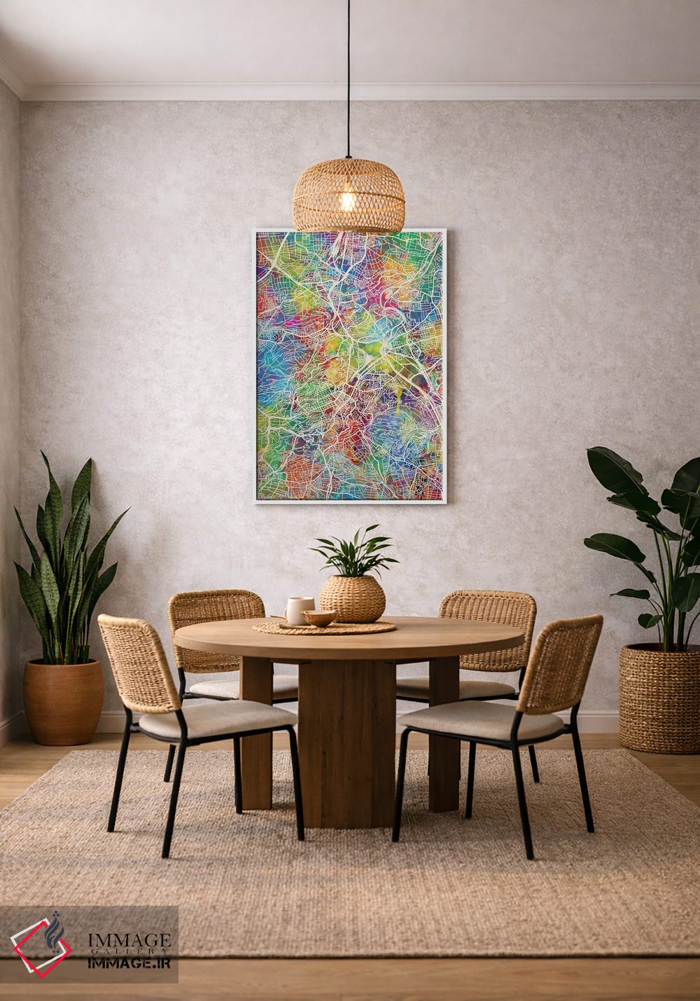 تابلو دکوراتیو نقشه شهر اشتوتگارت آلمان I اثر مایکل تامپست - D3W