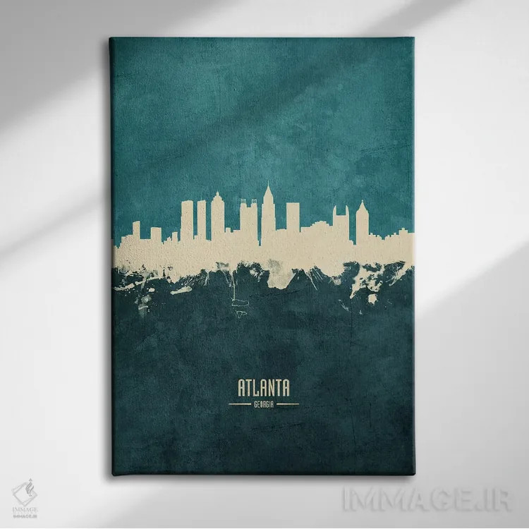 تابلو دکوراتیو منظره خط افق آتلانتا جرجیا اثر مایکل تامپست - نمای روبهرو روی دیوار