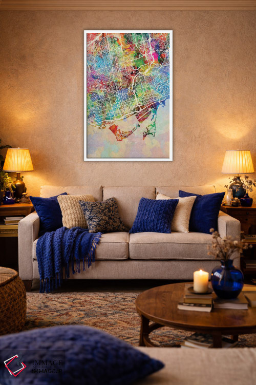 تابلو دکوراتیو نقشه خیابان های تورنتو I اثر مایکل تامپست - D3W