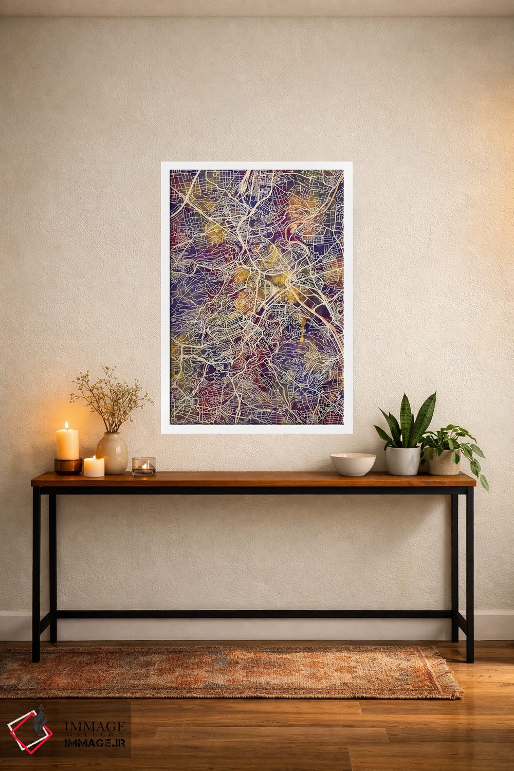 تابلو دکوراتیو نقشه شهر اشتوتگارت آلمان II اثر مایکل تامپست - D4W