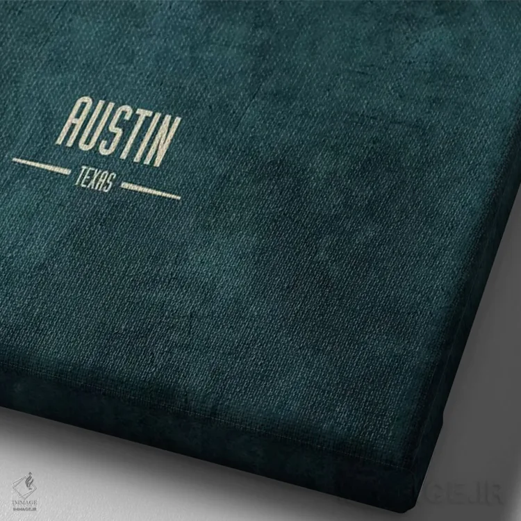 تابلو دکوراتیو منظره خط افق آستین تگزاس اثر مایکل تامپست - نمای نزدیک بافت بوم