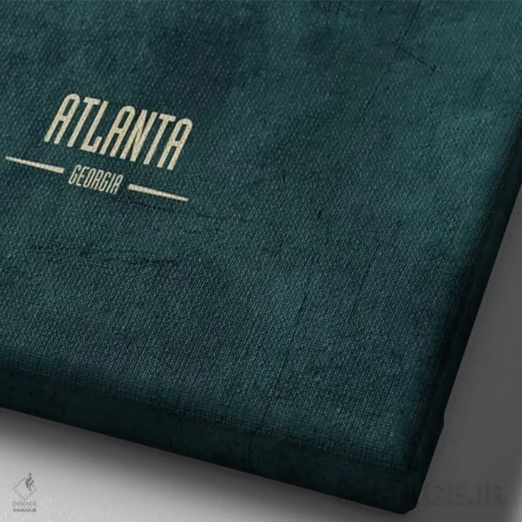 تابلو دکوراتیو منظره خط افق آتلانتا جرجیا اثر مایکل تامپست - نمای نزدیک بافت بوم