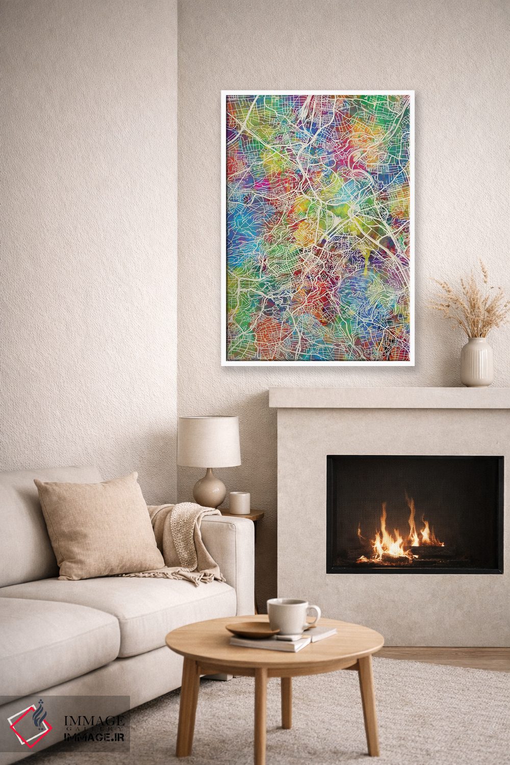 تابلو دکوراتیو نقشه شهر اشتوتگارت آلمان I اثر مایکل تامپست - D6W