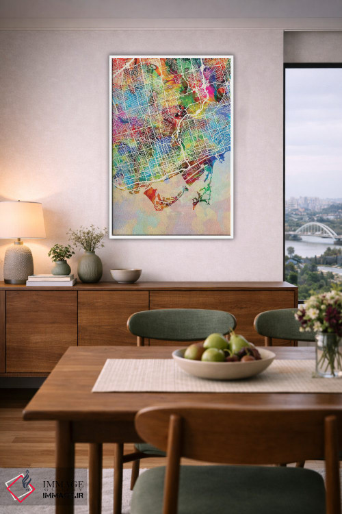تابلو دکوراتیو نقشه خیابان های تورنتو I اثر مایکل تامپست - D5W