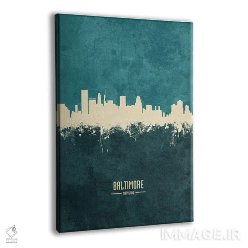 تابلو دکوراتیو منظره خط افق بالتیمور مریلند اثر مایکل تامپست - نمای پرسپکتیو محصول