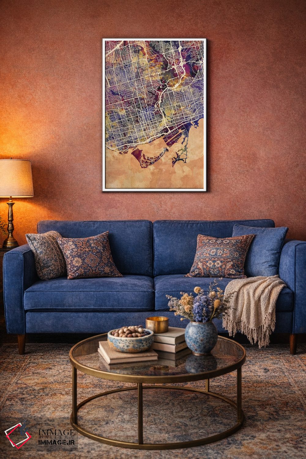تابلو دکوراتیو نقشه خیابان های تورنتو II اثر مایکل تامپست - D1W