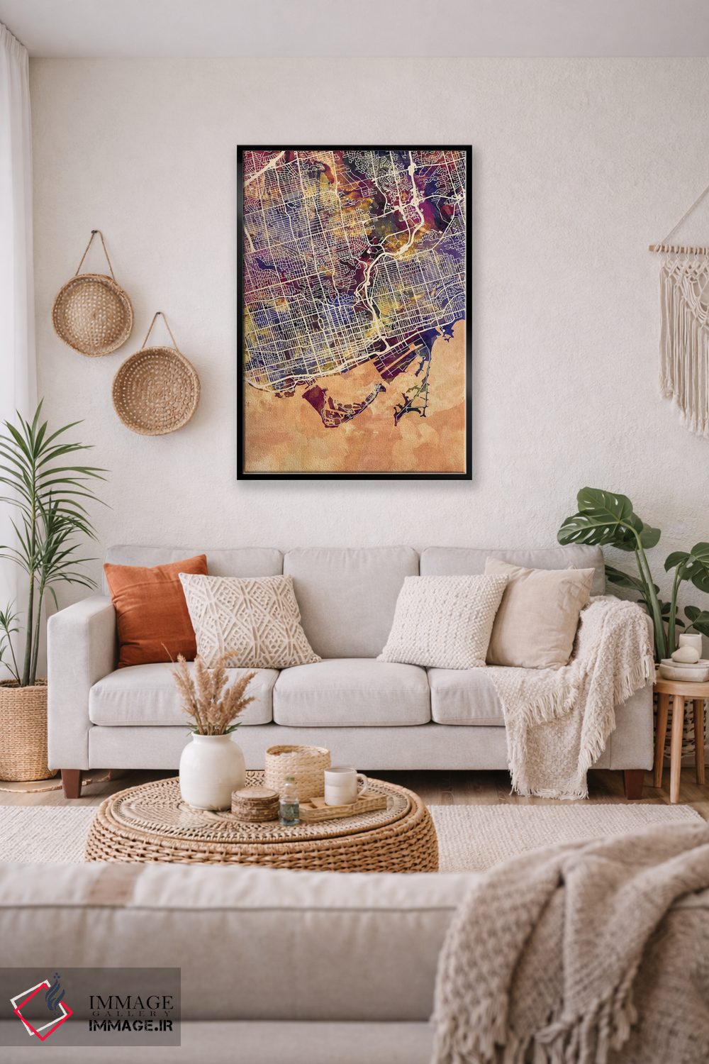 تابلو دکوراتیو نقشه خیابان های تورنتو II اثر مایکل تامپست - D3B