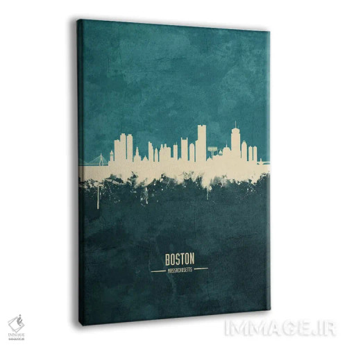 تابلو دکوراتیو منظره خط افق بوستون ماساچوست اثر مایکل تامپست - نمای پرسپکتیو محصول