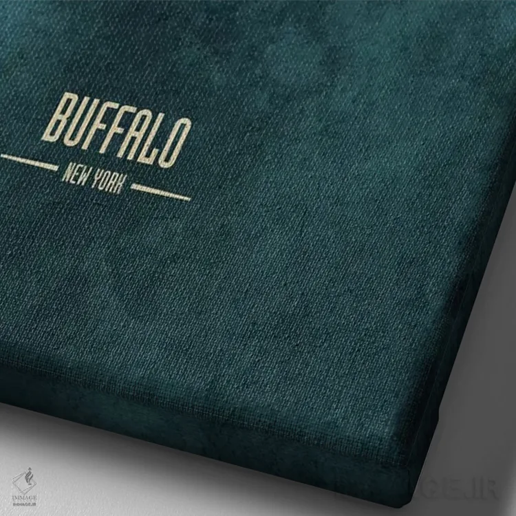 تابلو دکوراتیو منظره خط افق بوفالو نیویورک اثر مایکل تامپست - نمای نزدیک بافت بوم