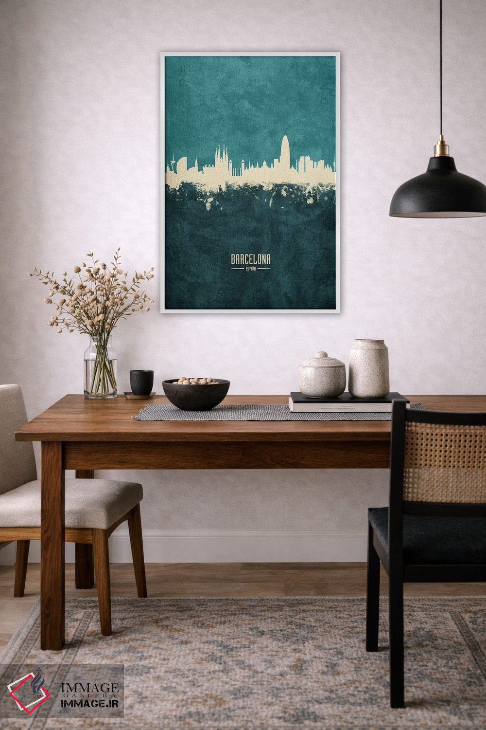 تابلو دکوراتیو منظره خط افق بارسلونا اسپانیا اثر مایکل تامپست - D2W