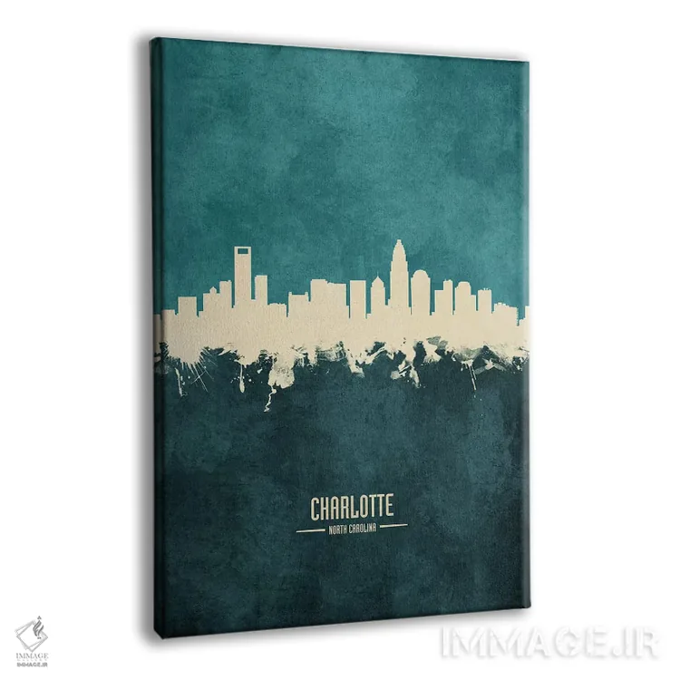 تابلو دکوراتیو منظره خط افق شارلوت کارولینای شمالی اثر مایکل تامپست - نمای پرسپکتیو محصول