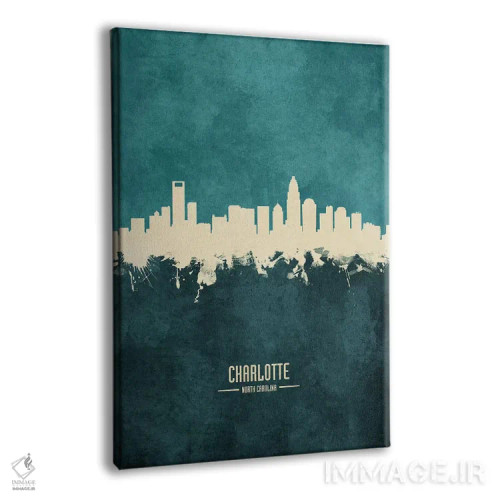 تابلو دکوراتیو منظره خط افق شارلوت کارولینای شمالی اثر مایکل تامپست - نمای پرسپکتیو محصول