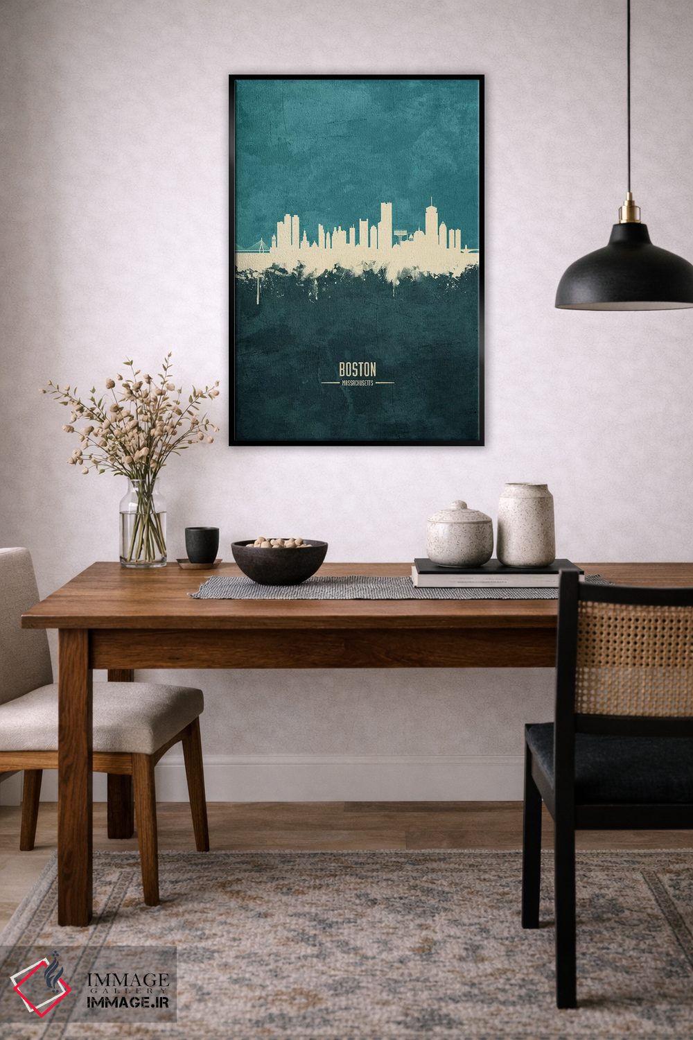 تابلو دکوراتیو منظره خط افق بوستون ماساچوست اثر مایکل تامپست - D3B