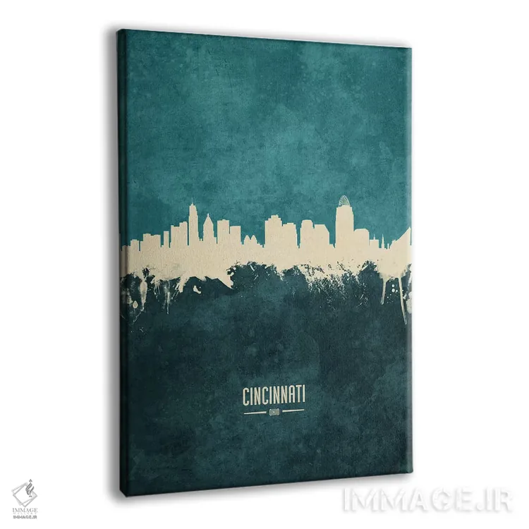 تابلو دکوراتیو منظره خط افق سینسیناتی اوهایو اثر مایکل تامپست - نمای پرسپکتیو محصول