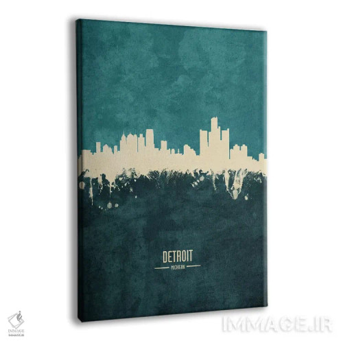 تابلو دکوراتیو منظره خط افق دیترویت، میشیگان اثر مایکل تامپست - نمای پرسپکتیو محصول