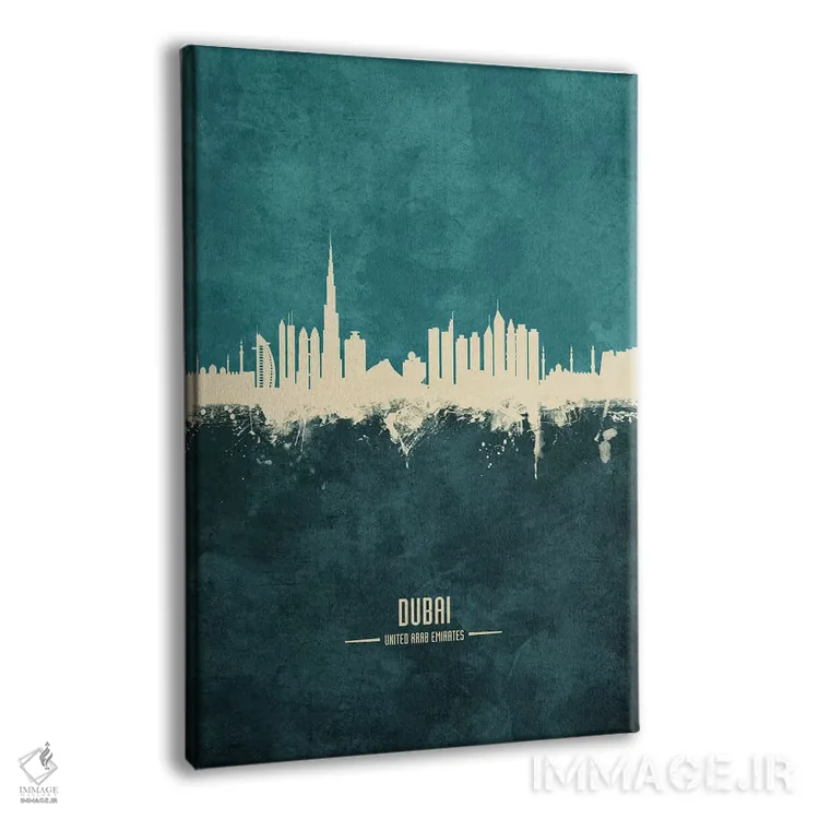 تابلو دکوراتیو منظره خط افق دبی، امارات متحده عربی اثر مایکل تامپست - نمای پرسپکتیو محصول