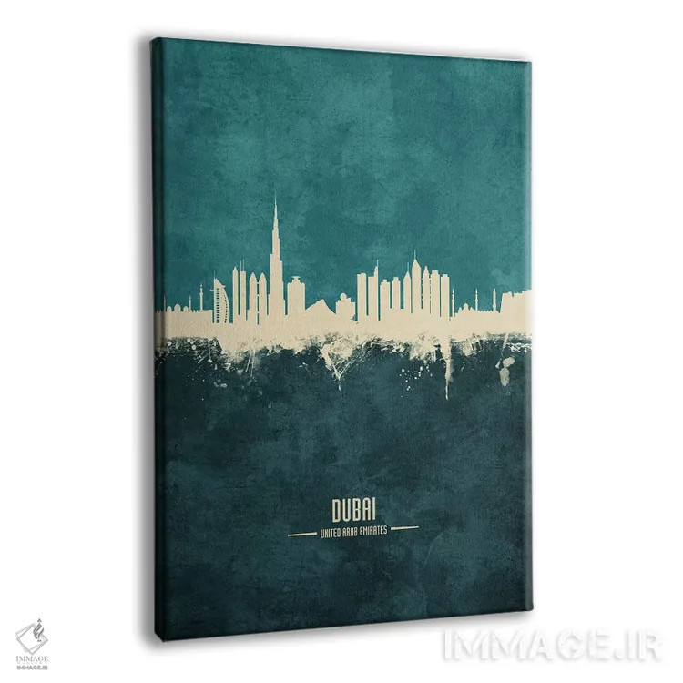 تابلو دکوراتیو منظره خط افق دبی، امارات متحده عربی اثر مایکل تامپست - نمای پرسپکتیو محصول